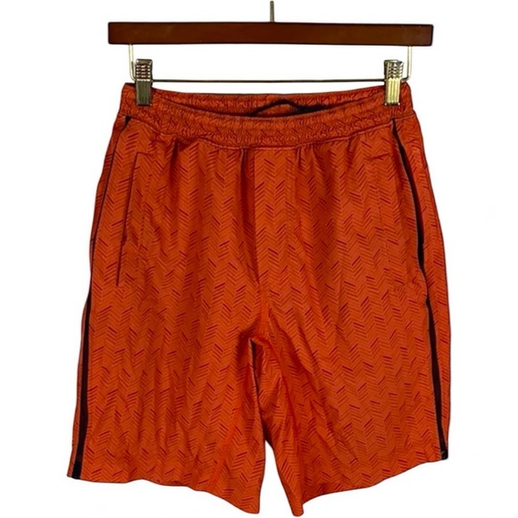 LULULEMON Men's Size Small Orange Pace Breaker Lined Athletic Shorts 7” - Picture 3 of 6